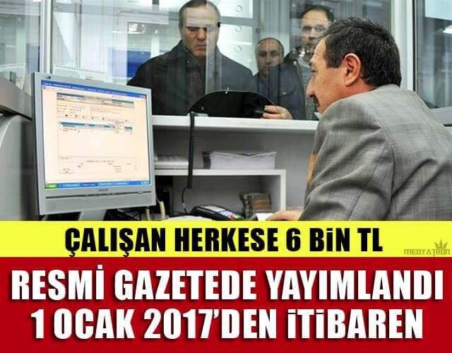 Çalışan Herkese 6 Bin TL verilecek! Resmi Gazete'de Yayımlandı..!