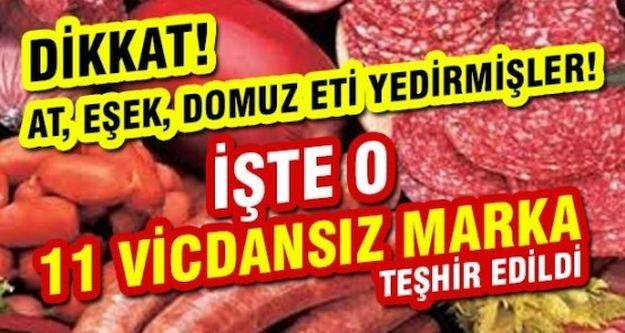 Dikkat! Bakanlık açıkladı...  At, eşek ve domuz eti yediren firmalar!