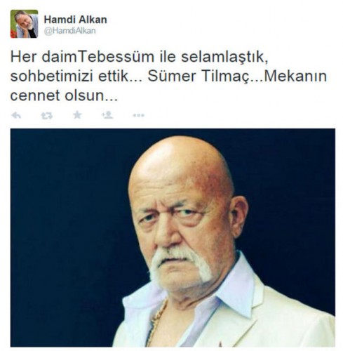 Ünlülerden Sümer Tilmaç mesajları