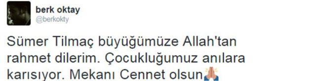 Ünlülerden Sümer Tilmaç mesajları
