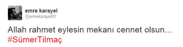 Ünlülerden Sümer Tilmaç mesajları
