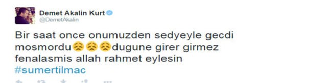 Ünlülerden Sümer Tilmaç mesajları