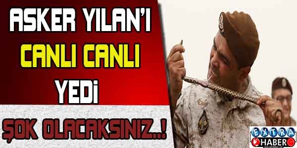 Asker yılanı canlı canlı yedi !