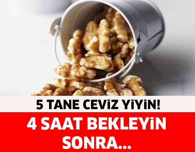 5 TANE CEVİZ YİYİN! 4 SAAT BEKLEYİN, SONRA...