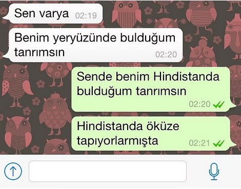 En komik 'Whatsapp' konuşmaları