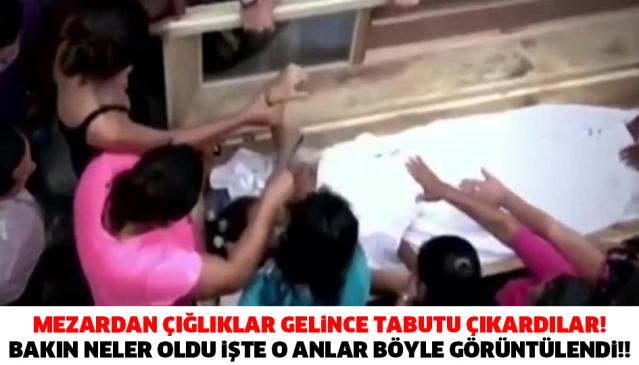 MEZARDAN ÇIĞLIKLAR GELİNCE TABUTU ÇIKARDILAR! BAKIN NELER OLDU İŞTE O ANLAR BÖYLE GÖRÜNTÜLENDİ!!