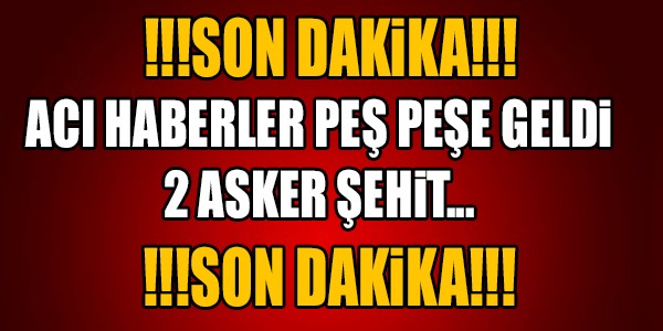 SON DAKİKA! ACI HABER GELDİ 2 ASKER ŞEHİT!