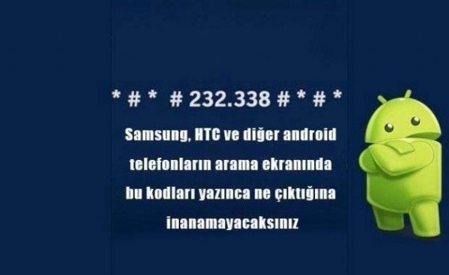 Telefonunuzun Ekranına Bu Kodları Yazarsanız..