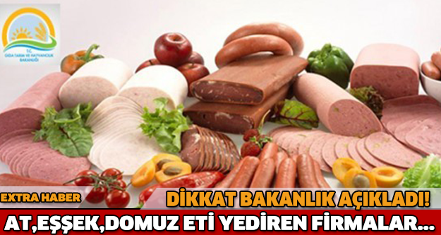Dikkat! Bakanlık açıkladı...  At, eşek ve domuz eti yediren firmalar!