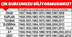 Çin burcunuzu hesaplayın, özelliklerinizi keşfedin…