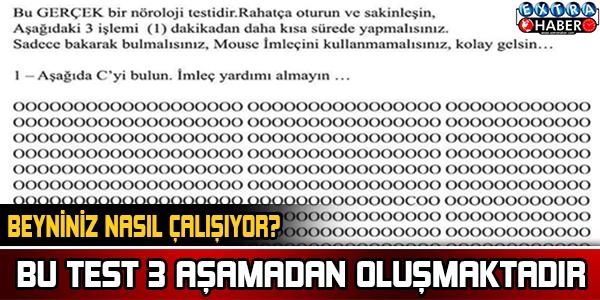 Beyniniz Nasıl Çalışıyor Bu Test 3 Aşamadan Oluşmaktadır..