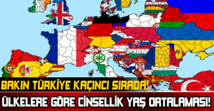 Ülkelere Göre Cinsellik yaş ortalaması.