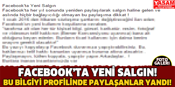 FACEBOOK'TA YENİ SALGIN!!!