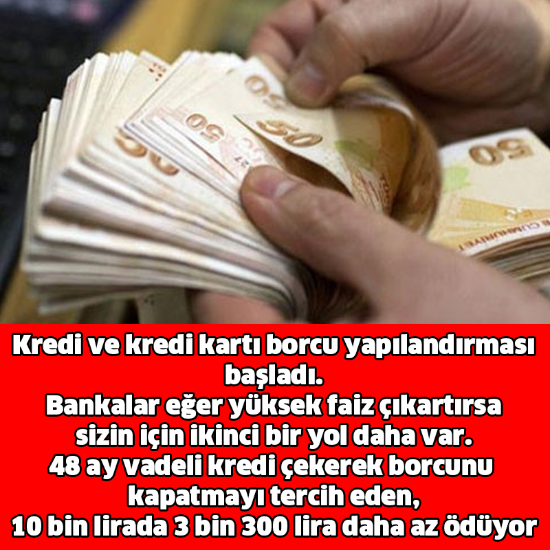 Kredi ve kredi kartı borcu yapılandırması başlad!