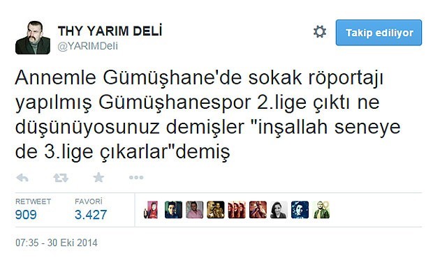 Adı üzerinde yarım deli! Çok güleceksiniz...
