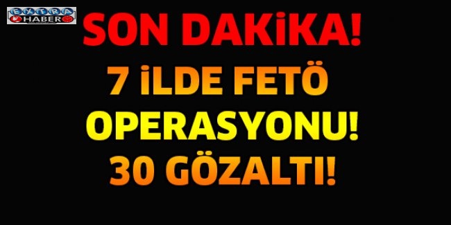 7 ilde FETÖ operasyonu 30 gözaltı!