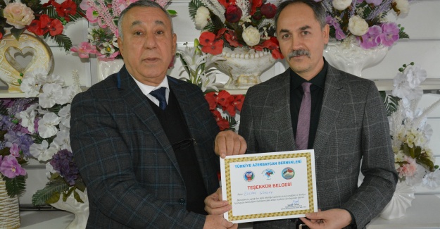 TADDEF’DEN Azerbaycan Türiye Kardeşliğine Destek Veren  Av.Özcan  Günsoy’’a Teşekür Belgesi