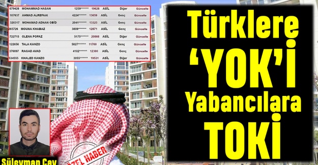 Türklere YOKİ Yabancılara TOKİ