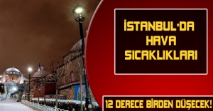 İstanbul'da hava sıcaklıkları 12 derece birden düşecek
