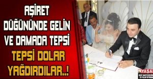 Aşiret Düğününde Gelin ve Damada Tepsi Tepsi Dolar Yağdırdılar