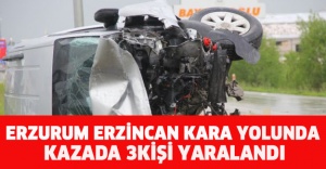 Erzurum erzincan kara yolunda kazada 3 kişi yaralandı