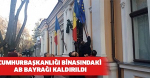 Cumhurbaşkanlığı binasındaki AB bayrağı kaldırıldı