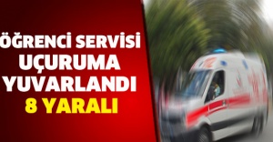Öğrenci servisi uçuruma yuvarlandı: 8 yaralı