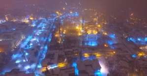 Sultanahmet’te eşsiz kar manzarası
