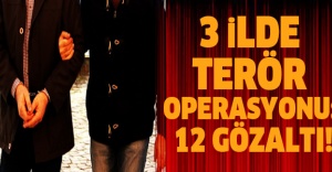 3 İLDE TERÖR OPERASYONU: 12 GÖZALTI!