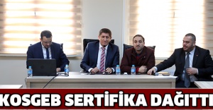 KOSGEB SERTİFİKA DAĞITTI