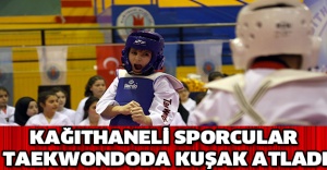 KAĞITHANELİ SPORCULAR TAEKWONDODA KUŞAK ATLADI