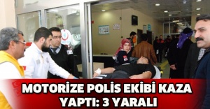 Motorize polis ekibi kaza yaptı: 3 yaralı