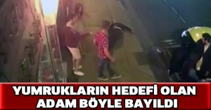 Yumrukların hedefi olan adam böyle bayıldı