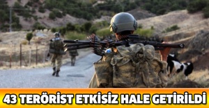 43 terörist etkisiz hale getirildi