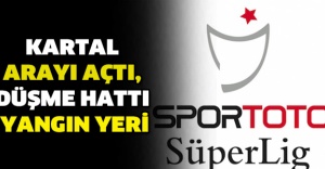 Kartal arayı açtı, düşme hattı yangın yeri