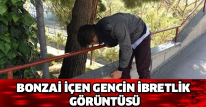 Bonzai içen gencin ibretlik görüntüsü