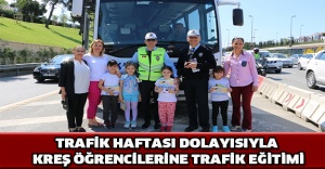 TRAFİK HAFTASI DOLAYISIYLA KREŞ ÖĞRENCİLERİNE TRAFİK EĞİTİMİ