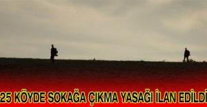 25 köyde sokağa çıkma yasağı ilan edildi