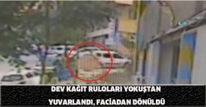 Dev kağıt ruloları yokuştan yuvarlandı, faciadan dönüldü