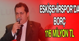 Eskişehirspor’da borç 116 milyon TL