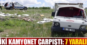 İki kamyonet çarpıştı: 7 yaralı