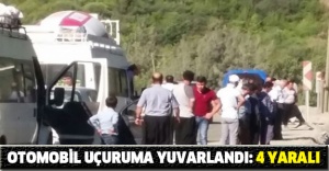 Otomobil uçuruma yuvarlandı: 4 yaralı