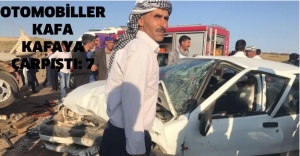Otomobiller kafa kafaya çarpıştı: 7 yaralı