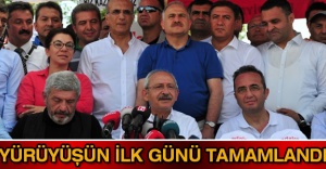 Yürüyüşün ilk günü tamamlandı
