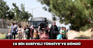 16 bin Suriyeli Türkiye’ye döndü