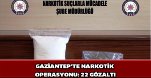 Gaziantep’te narkotik operasyonu: 22 gözaltı