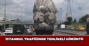 İstanbul trafiğinde tehlikeli görüntü