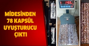Midesinden 78 kapsül uyuşturucu çıktı