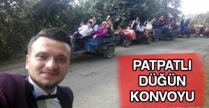 Patpatlı düğün konvoyu
