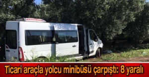 Ticari araçla yolcu minibüsü çarpıştı: 8 yaralı